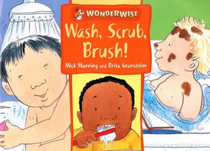 wash, scrub, brush