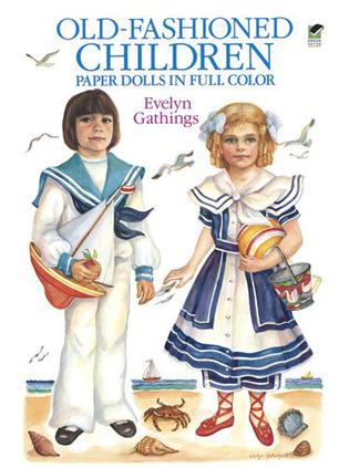 old-fashioned children paper dolls