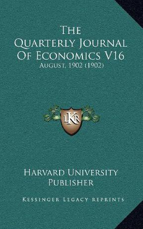 the quarterly journal of economics v16