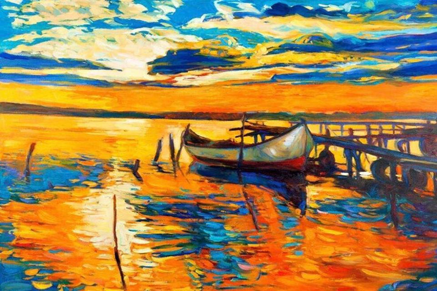 晚霞|油画