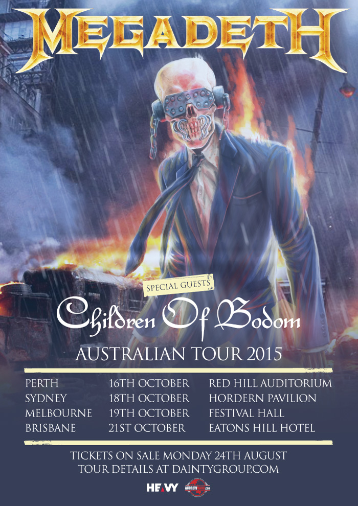 megadeth australian tour 2015