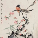 竹花搖影映窗紗