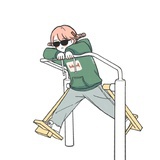挥着鸡翅的女孩