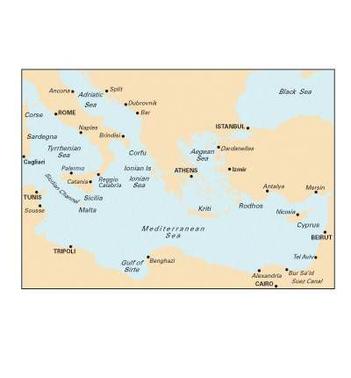 Imray Chart M20 Eastern Medeiterranean Passage Chart - Sardinia to Cyprus and Port Said