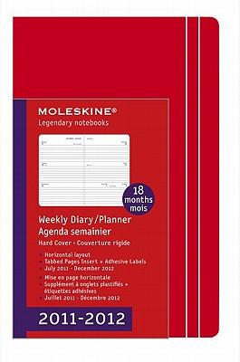 2012 Moleskine Red Hard Pocket Weekly Horizontal Diary 18 Mo